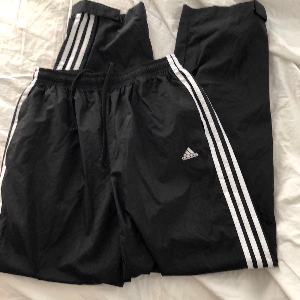 Black adidas wind pants size L